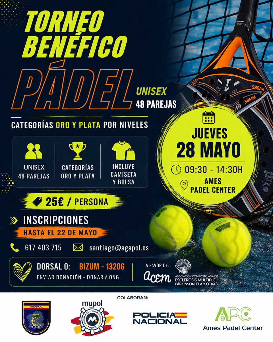 difusionACEM's tweet photo. 🎾 𝗜 𝗧𝗢𝗥𝗡𝗘𝗢 𝗕𝗘𝗡É𝗙𝗜𝗖𝗢 𝗗𝗘 𝗣Á𝗗𝗘𝗟 𝗔𝗖𝗘𝗠 💙
📅 Jueves 28 de Mayo 
⏰09:30 – 14:30h. 
📍Ames Padel Center: https://t.co/JnqjEqvSQi 
👉𝗜𝗻𝘀𝗰𝗿𝗶𝗽𝗰𝗶𝗼𝗻𝗲𝘀:  📞617 403 715  
✉️santiago@agapol.es
  #agapol #amespadelcenter #padel https://t.co/tPZcEUHDu9