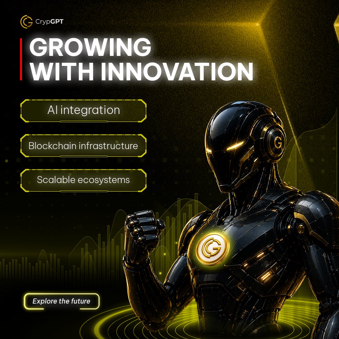 crypgpt_token's tweet photo. 🚀 Innovation never stops.

AI integration 🤖
Blockchain infrastructure 🔗
Scalable ecosystems 🌐

CrypGPT is focused on building smarter digital experiences for the future. ⚡

#CrypGPT #Crypto #Blockchain #AI #Web3 #CryptoCommunity #BlockchainTechnology #AIBlockchain https://t.co/VuNOCdYxdx