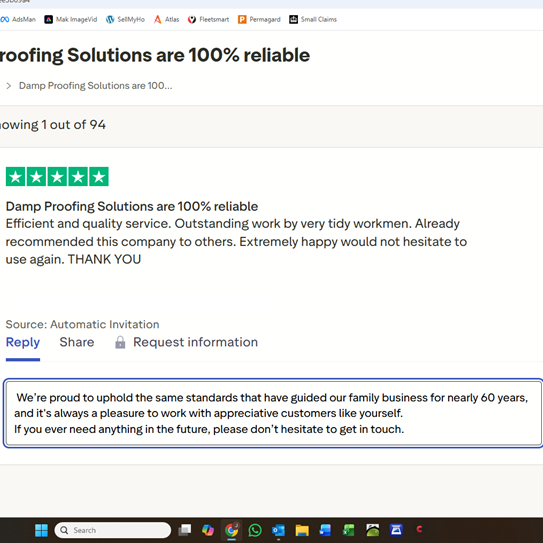 DampSolutions1's tweet photo. ⭐⭐⭐⭐⭐Recent 5‑star @Trustpilot feedback
Customers consistently highlight professional service, clear communication, tidy workmanship and reliable results.
Always good to see our standards reflected in independent reviews.

DPS, nearly 6 decades of proven service. https://t.co/PFTFHi4DRy