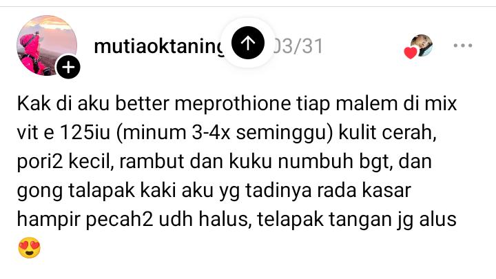 spillkey95's tweet photo. MBAKKK MAKASIH UDAH NGASIH TAU INI😭😭😭 Jadi penasaran sama meprothion beneran bikin kulit cerah bahkan katanya kuku dan rambut juga jadi bagus kalo konsisten minum ini.. https://t.co/cPZtGuB5zo