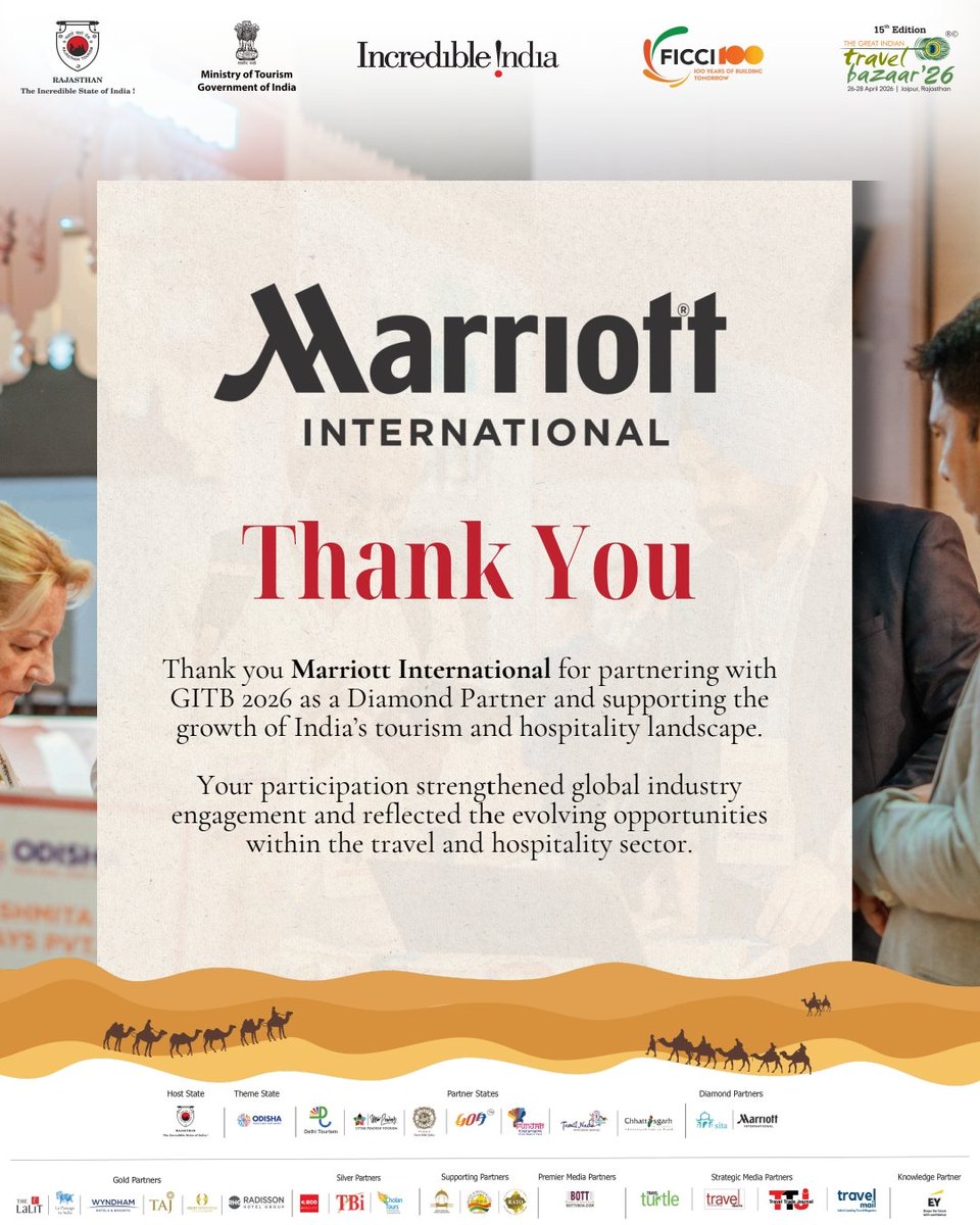 TheGITB's tweet photo. We are grateful to have had you as a part of this journey and look forward to many more meaningful collaborations together. 

#GITB2026 #MarriottInternational #DiamondPartner https://t.co/Sjf9XHKyGl