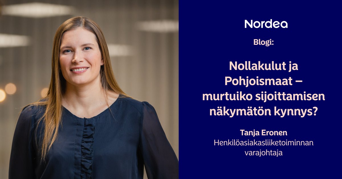 Nordea_FI's tweet photo. Monet piensijoittajat ovat kiinnostuneet uudesta Pohjoismaat Indeksi Select -rahastostamme. Henkilöliiketoiminnan varajohtaja Tanja Eronen näkee suosiossa laajemman sijoituskäyttäytymisen muutoksen: https://t.co/AP2XvYDEW7 https://t.co/7emOm5nqkR