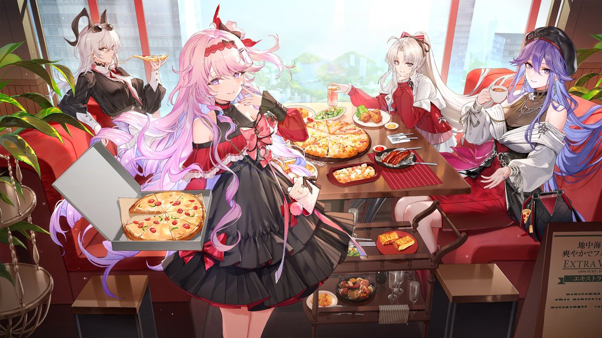 Cleaned Pizza-La Collab Wallpaper~ Both w and w/o the signage! I