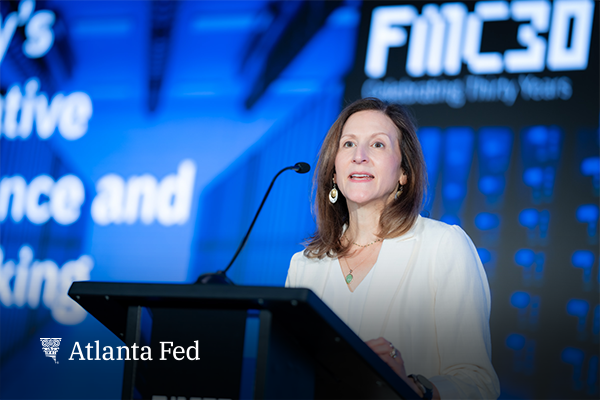AtlantaFed's tweet photo. We kicked off our 30th annual #FedFMC with a welcome from Atlanta Fed interim president and CEO and first vice president Cheryl Venable, followed by Policy Session 1, “How should the Federal Reserve deal with future financial stresses?”
Check it out: https://t.co/Ritv89uPtC.
#FedFMC