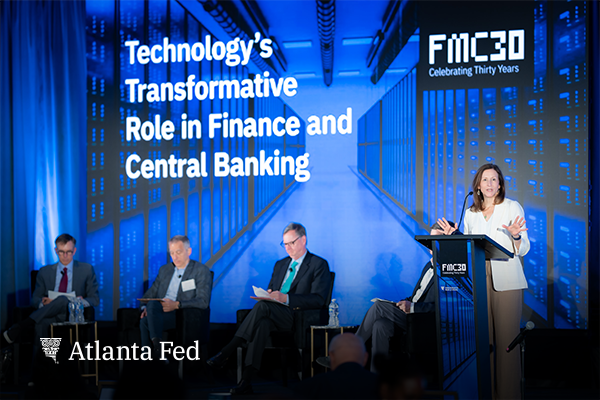 AtlantaFed's tweet photo. We kicked off our 30th annual #FedFMC with a welcome from Atlanta Fed interim president and CEO and first vice president Cheryl Venable, followed by Policy Session 1, “How should the Federal Reserve deal with future financial stresses?”
Check it out: https://t.co/Ritv89uPtC.
#FedFMC