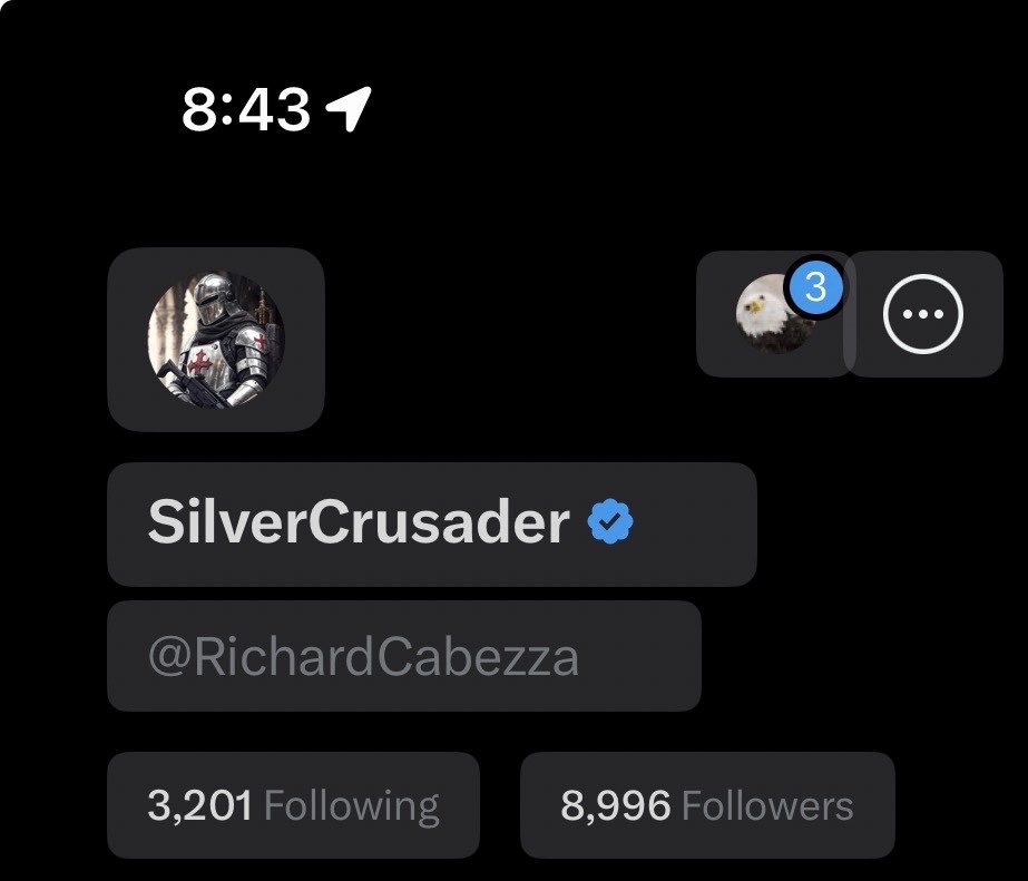 RichardCabezza's tweet photo. There’s gotta be four Silver stackers to follow! Can I get a little help? Come on 9k https://t.co/AkxY1mR3rq