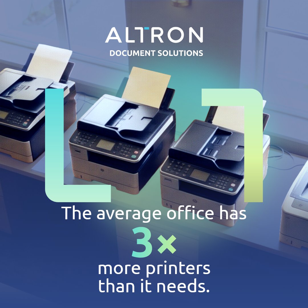 Altron_DS's tweet photo. The average office has 3× more printers than it needs.

MPS fleet optimisation right-sizes your setup — cutting waste, boosting performance, and saving money. 

https://t.co/rJXZemAKCJ

#PrintOptimisation #MPS #FleetManagement https://t.co/jmXJ2WPeKe