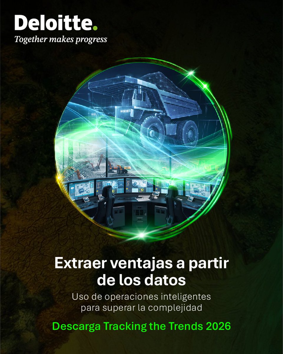 DeloittePeru's tweet photo. 🌐 Aprovechar todo el potencial de los datos se está convirtiendo en un factor decisivo para el sector. Las operaciones inteligentes permiten mejorar la eficiencia generando resultados tangibles.

🟢 Conoce el informe #TrackingTheTrends 2026: https://t.co/uWi5SL9p6v
#DeloittePerú https://t.co/qKWsjo8fmR