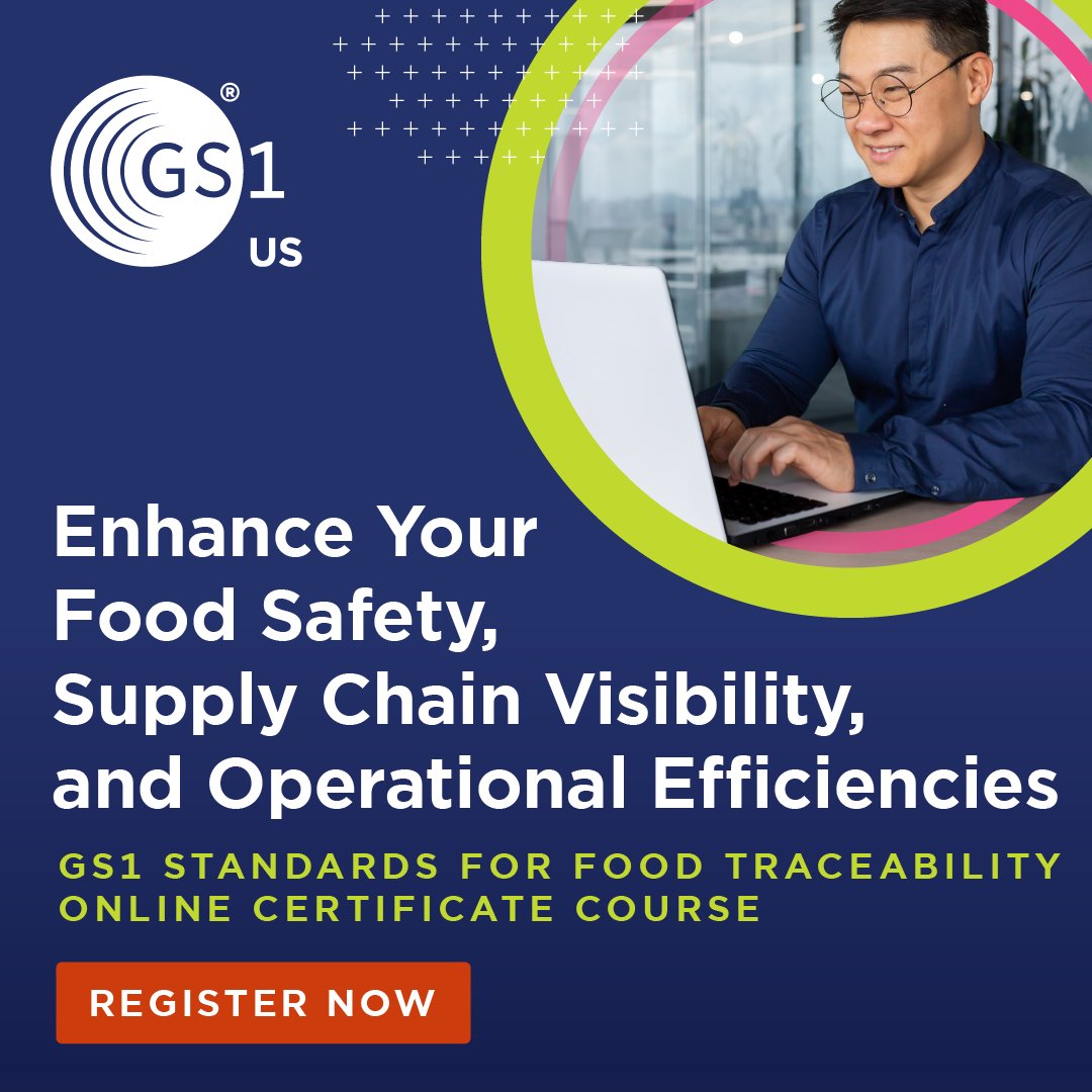 GS1_US's tweet photo. Improve product visibility from source to consumption. Learn this and more in our on-demand #Traceability Certificate Course. https://t.co/Ls039L8eoH https://t.co/NKaH2xGYFj