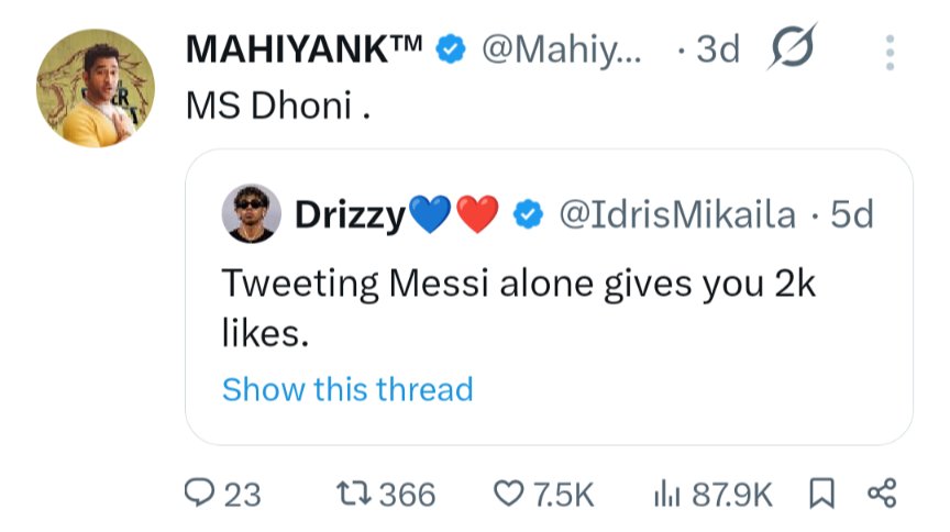 MAHIYANK™ tweet media