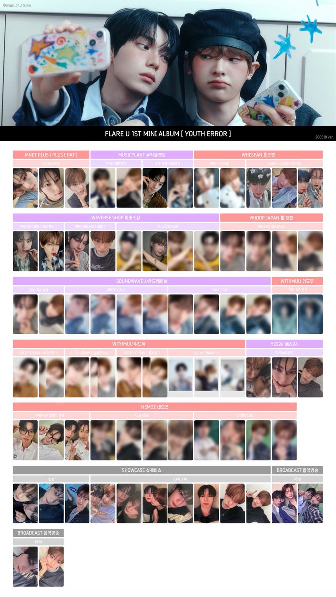 page_of_flareu's tweet photo. FLARE U 🎨YOUTH ERROR🎨 포카 리스트

260518 ver. 

#플레어유 #최립우 #강우진 https://t.co/j9cfKlCMGk