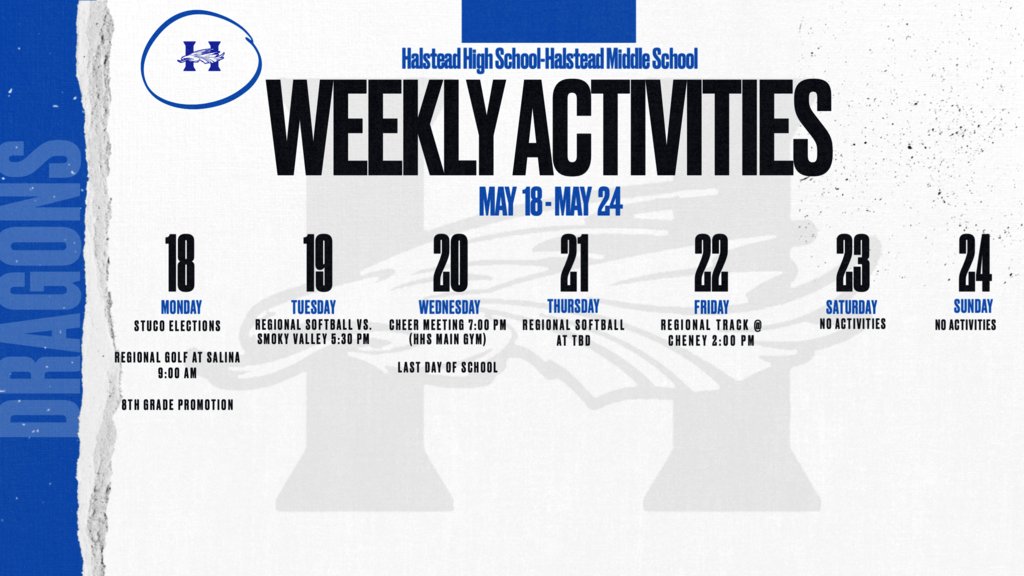 Halstead_AD's tweet photo. HHS/HMS Weekly Activities https://t.co/mBlKi0PKgM