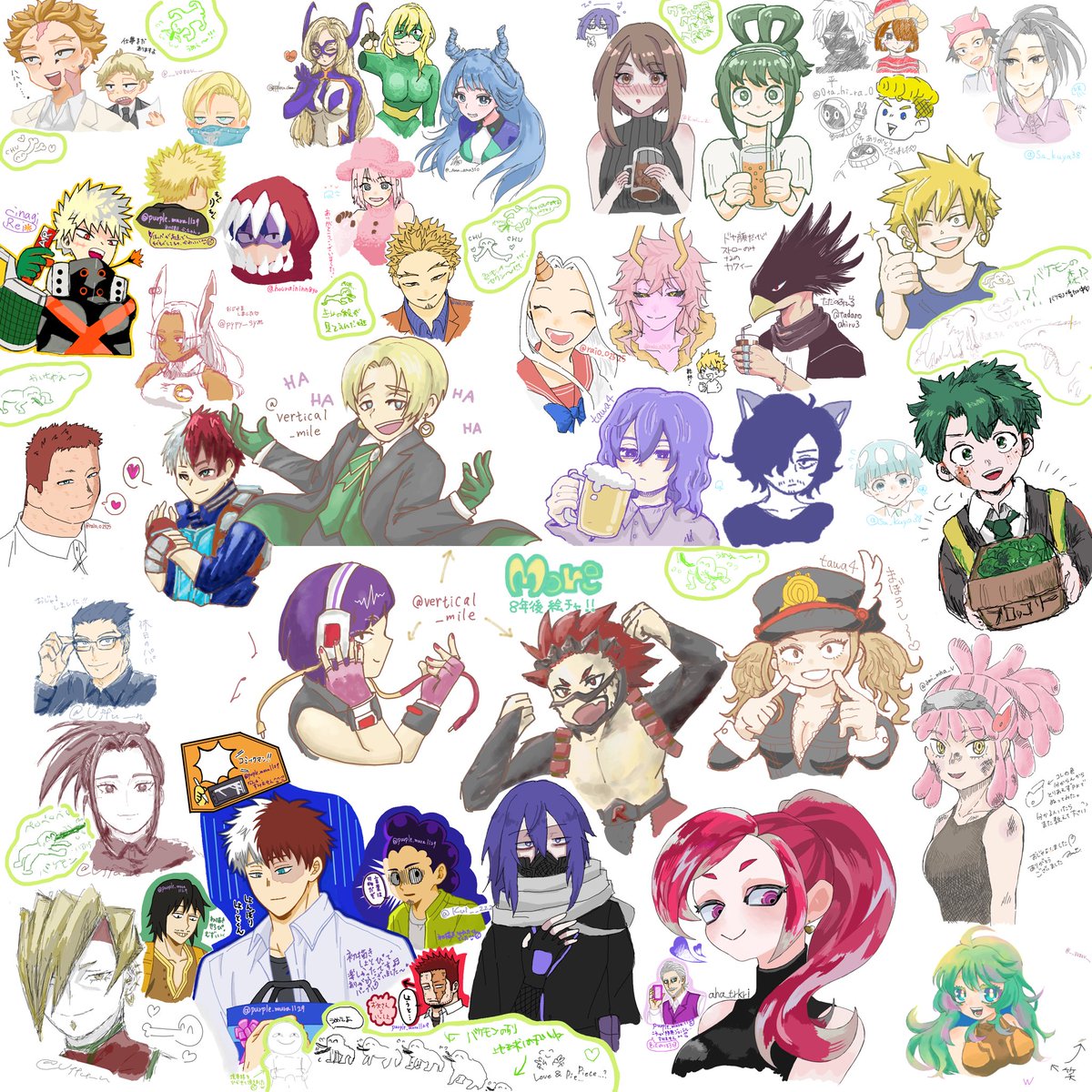 tawa4x371's tweet photo. More 8年後絵チャ、参加してくださった皆様ありがとうございました❣️
圧巻です！！！😆✨オールキャラかな？！ってくらい、ほぼ全キャラ居るんじゃないでしょうか！すごい華やか！！！いろんな方達と一緒に絵チャ出来て、新しい出会いもあって、本当に楽しかったです���🙇🏻‍♀️感謝 https://t.co/xP5n0akIsD