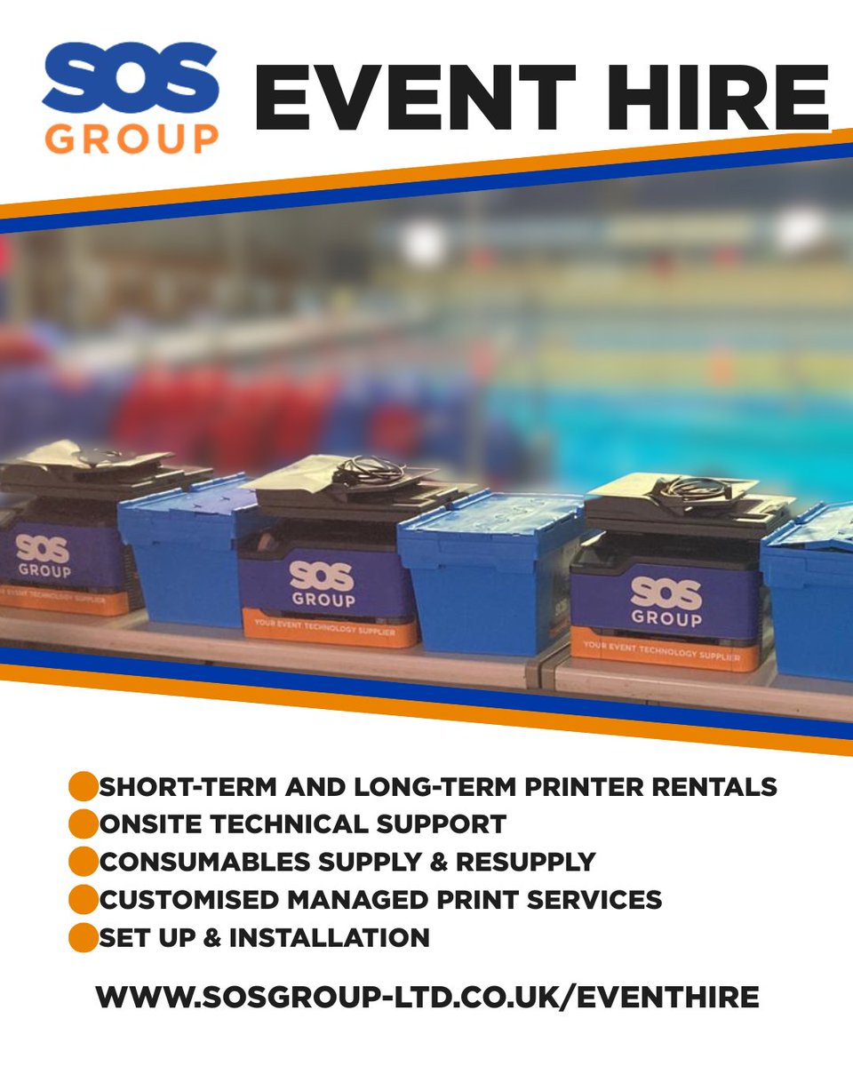 SOSGroupLtd's tweet photo. Reliable technology matters when events are running at pace.
SOS Group supports events across the UK with Event Hire services including short-term printer hire, setup, on-site support and managed print solutions.
👉 https://t.co/tTHHVlDg4w
#SOSGroup #EventHire #EventSupport https://t.co/VxFG519DxM