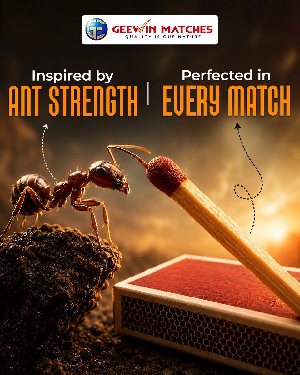 GeewinM's tweet photo. Every match is engineered for powerful performance ⚡💥

🔥 Buy for the spark >> https://t.co/9aQitPN2PE

#GeewinMatches #SafetyMatches #MatchstickExport #Matchbox #Matchstick #SafetyMatchesManufacturer #PremiumMatches #Nigeria #Ghana #Mali #SouthAfrica #Zambia #Benin #Togo #Peru https://t.co/m2JqDxiD9C