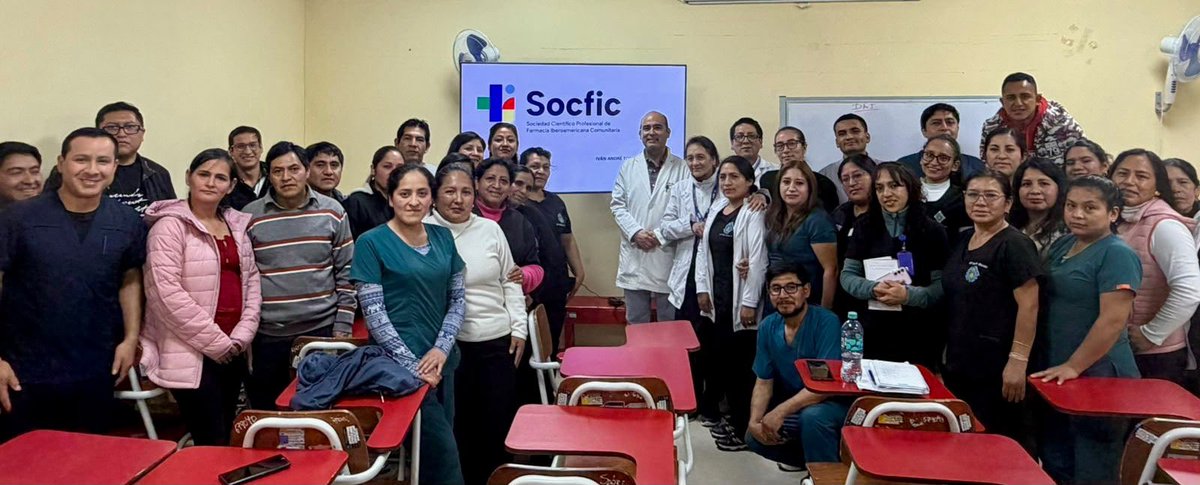 Socfic_'s tweet photo. Con el propósito de continuar promoviendo y dando a conocer las actividades que realiza SOCFIC, nuestro vocal en Perú, Dr. Iván Torres, compartió el pasado 11 de mayo, con los farmacéuticos y personal del servicio de Farmacia del Hospital Regional de Cajamarca. https://t.co/h7btgTuvHT