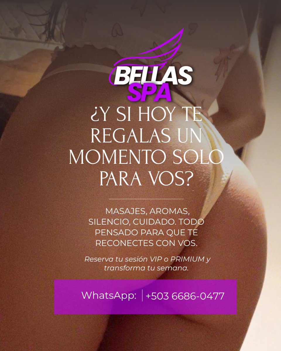 BELLASSPASV503's tweet photo. Y si inicias tu semana con un rico masaje con final feliz?
Conocé tu nuevo Spa en Merliot y conecta cuerpo y mentw.
Agenda al WhatsApp:
+503 6686-0477 https://t.co/9cdO3wNsKm