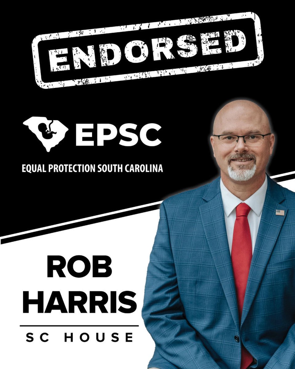 EPSouthCarolina's tweet photo. 🔥🔥 EPSC proudly endorses @HarrisForSC -Rob Harris for District 36 - a leader who refuses to compromise on the lives of the preborn, even when it means standing alone. https://t.co/rGJcYdlA1Q
