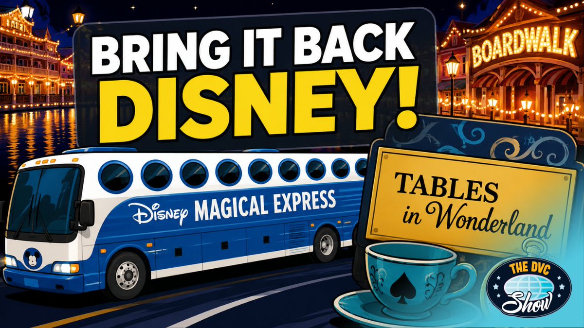 TheDVCShow's tweet photo. We were away last week, but we didn’t want to leave you without a Monday episode! So we’re throwing it back to a previous episode of The DVC Show that really resonated with so many of you. ✨

This week, we revisit the Disney and DVC experiences fans STILL wish Disney would bring back. From Magical Express and Tables in Wonderland to the atmosphere and little touches that made Disney vacations feel extra magical, this episode is packed with nostalgia and some very relatable Disney hot takes. 🏰

What’s something YOU wish Disney would bring back?
Watch here: https://t.co/zTCmtQqCoW

And don’t worry… we’ll be back with ALL NEW episodes next Monday! 🎉