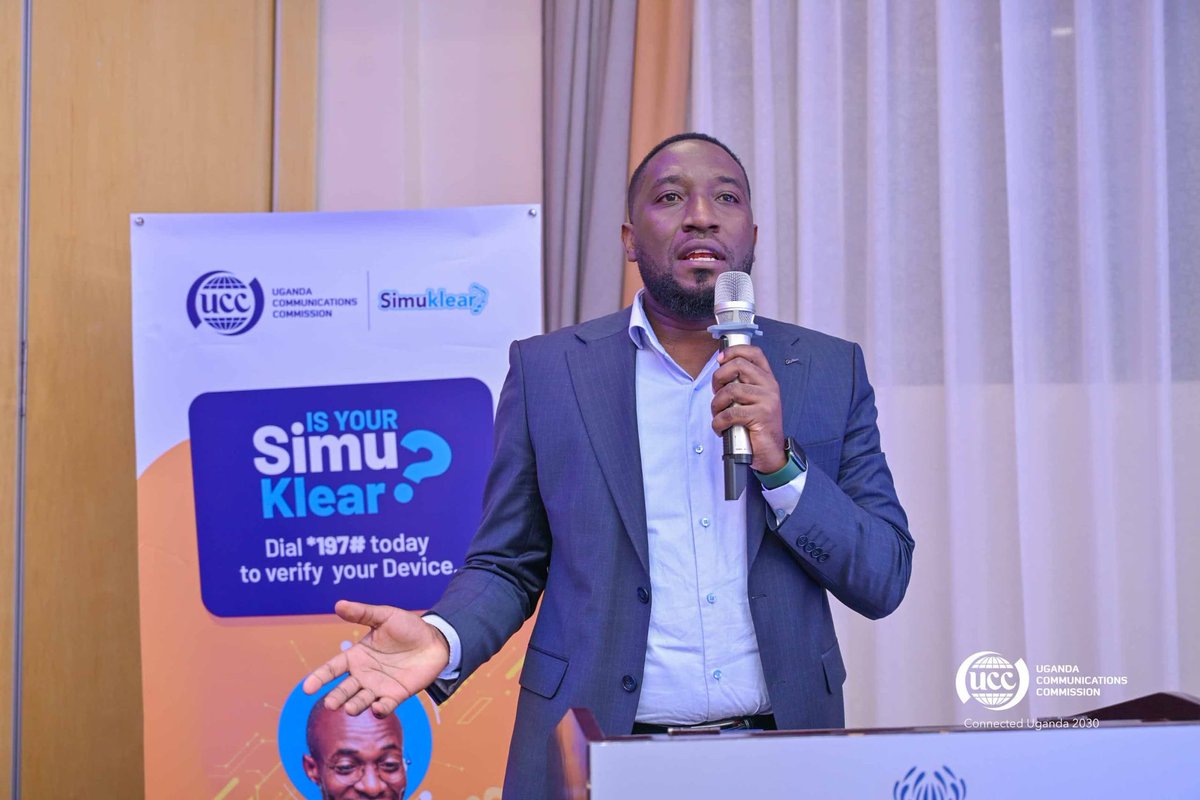 ConsumerUCC's tweet photo. Highlights from the SimuKlear Campaing Stakeholder Traninig 

Counsel Fred Muwema, Chairman of the Anti-Counterfeit Network (ACN), pledged ACN’s support for the campaign, noting that mobile phones are the most counterfeited devices globally. He also introduced "BLEEP",ACN’s platform for consumers to report counterfeit products for investigation.
UCC’s Muheki Wasago, S.O CEIR Coordinator, took trainees through the SIMU KLEAR system/website and how it works across different categories.  
Mr. Enoch Wakabi, Senior Officer Telecom Compliance at UCC, spoke on device type approval and why it matters for consumer safety and fair competition.
#SimuKlearCampaignPhase3
#Enforcement
#GoldenPosts