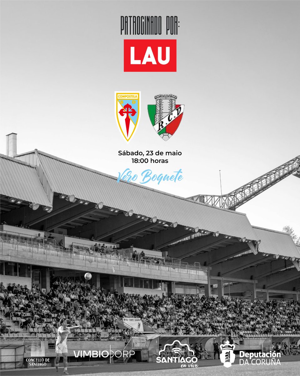 SD_Compostela's tweet photo. 🩵🤍 Este sábado, a certificar o pase na nosa casa!!!

🆚 @racingvillalbes
🗓️ 23/05
🕕 18:00 horas
🏟️ Vero Boquete
🎟️ https://t.co/lf1Ek6JVQu

👉 Abonados: Gratis
🙌 PROMOCIÓN : Cada abonado pode retirar, a maiores, unha entrada por 5€ (ata o venres ás 15h)

#ComposVilalbés https://t.co/VERUjloexc