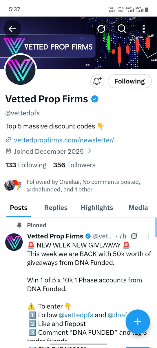 chamar28028's tweet photo. @vettedpfs @dnafunded @jheuliashainej @DailyPropfirm @lanto_trades 
"DNA FUNDED"

#propfirms #propfirmgiveaway #propfirmcompetition #propfirm #bestpropfirms #proptrading #forex #cryptoproptrading #stocktrading #forextrading #dnafunded https://t.co/ujBgVHvZNb