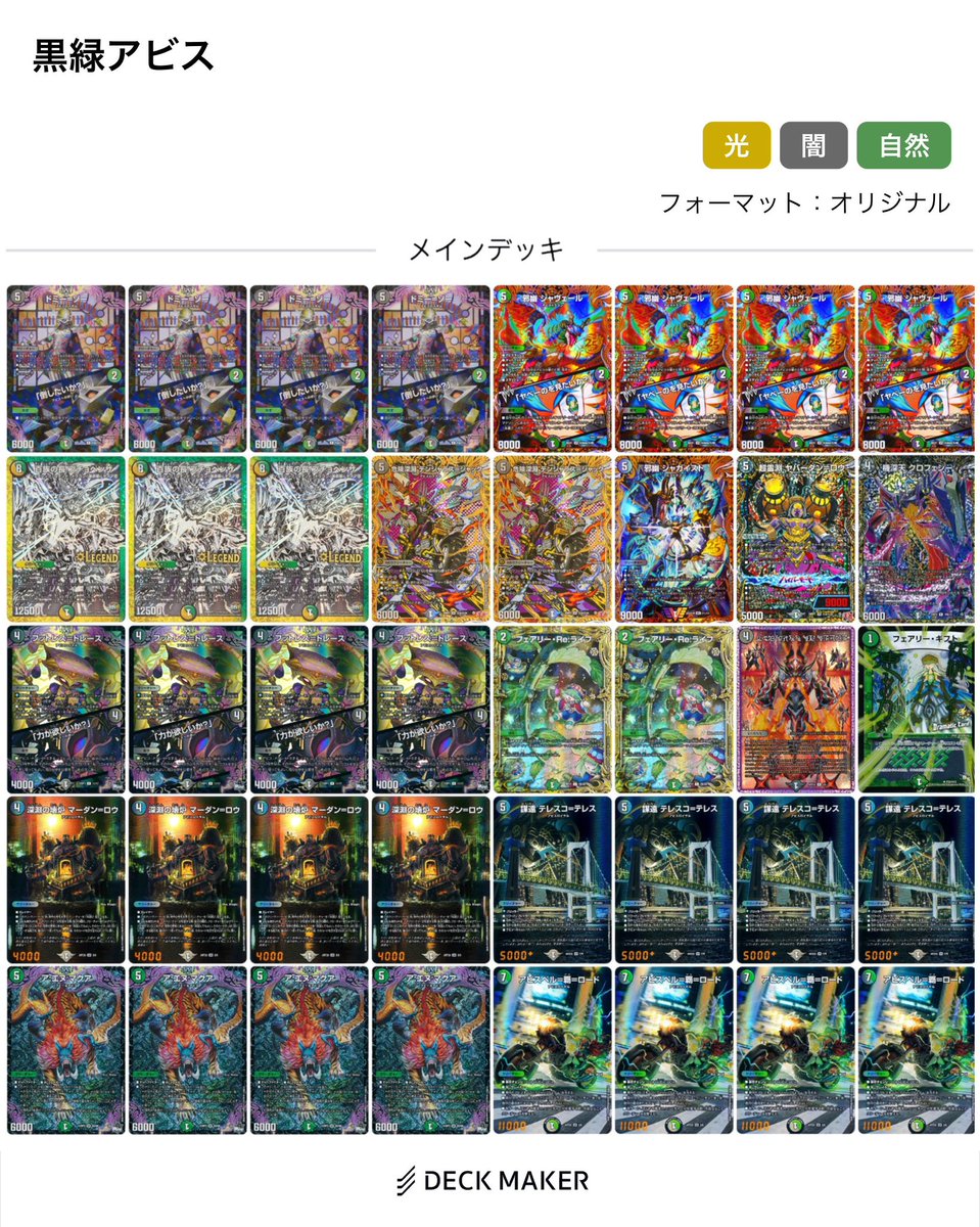 黒緑アビス真面目部なのでレート上げ頑張るつもりなのだがマクアのシク