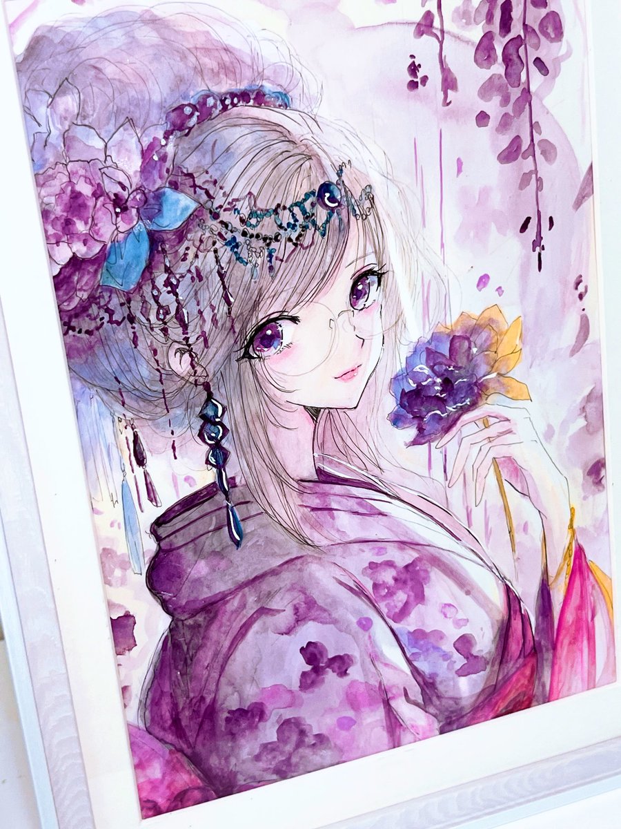 額装済み原画です🖼️ 宜しければご覧ください🌸✨ サイトはこちら