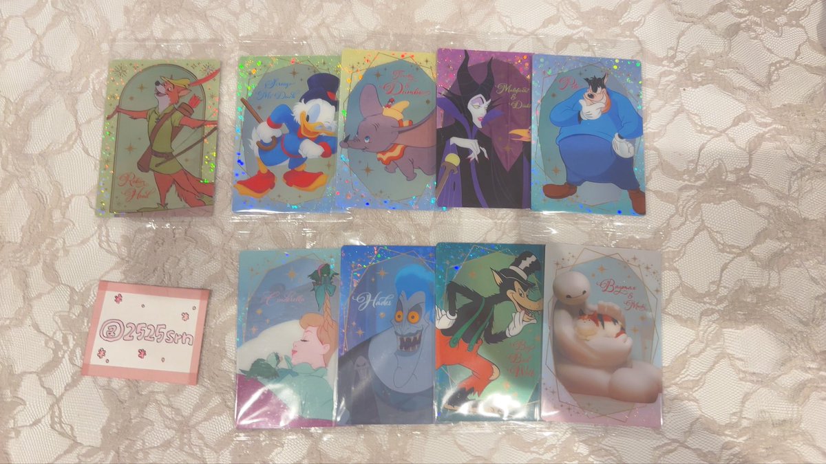 2525srn's tweet photo. 【交換/譲渡】ディズニー ウエハース カード

（ 求 ）100円+送料＞ティンカーベル / ドナルド(友人分/当方複数提供)
（ 譲 ） スクルージ ダンボ マレフィセント ピート シンデレラ ハデス ビッグバッドウルフ ベイマックス / 1弾ロビンフッド

ティンク前弾❌
希望数揃った為、譲渡可能です https://t.co/hm29st5eu1