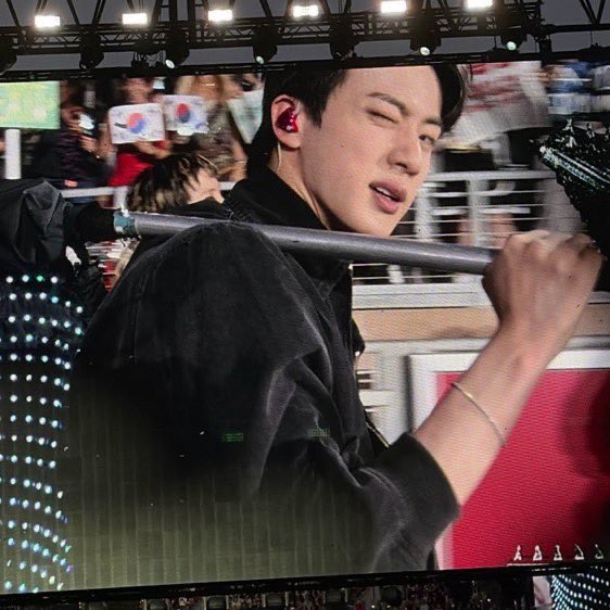 allformoon123's tweet photo. Jin is taking it all this tour, man didn’t come to play at all , no credit on the album, he said no problem watch me take it all. He gets more comfortable as the tour goes on and I just love this Era of KIM SEOKJIN. We waited so long for this to happen  where he is free, happy and a little 😜. We love you JIN May you always be free and happy. #BTSJIN