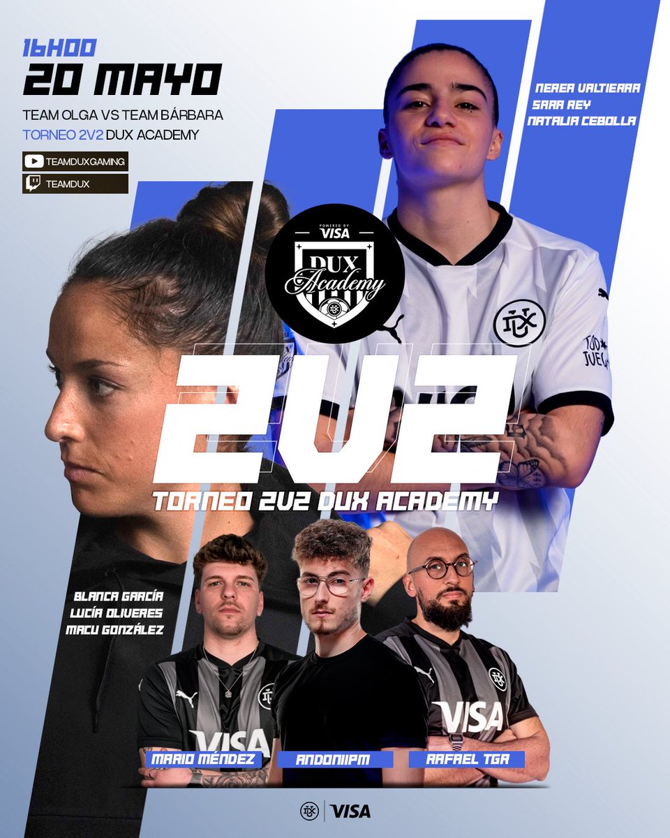 TeamDUXGaming's tweet photo. ¡Vuelve la acción a la DUX Academy! 🎮

Apunta la fecha porque se viene una cita imperdible. Ven a disfrutar del mejor nivel en el Torneo 2v2 entre las integrantes de nuestra academia.

¡Te esperamos en el chat!
📅 20 de Mayo | 🕓 16:00h https://t.co/QvArpU4rKb
