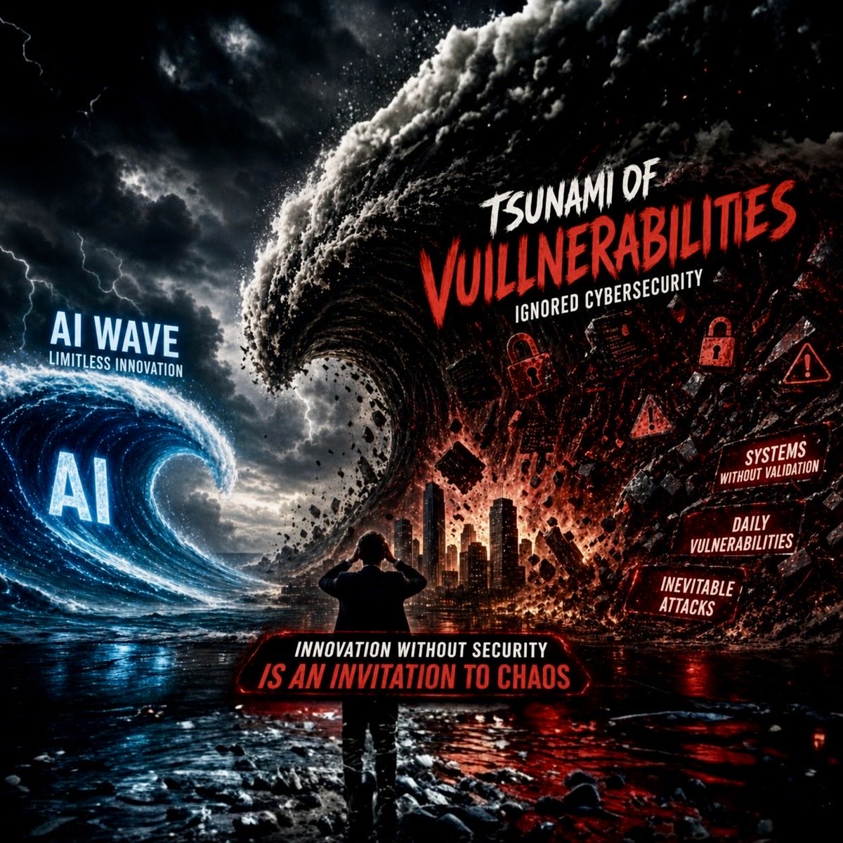 AndrewHackerSec's tweet photo. Everyone is talking about Claude Mythos, but they are forgetting something much bigger.

The number of companies using AI to develop software and releasing a tsunami of updates every day without validating the cybersecurity of anything.

Mythos will not be necessary to compromise systems in the coming years, because there have never been so many vulnerabilities emerging daily, nor so many systems being pushed to production without proper security.

The tsunami will not be AI.

It will be cybersecurity.

If companies don’t start realizing that innovation with AI must move side by side with cybersecurity, many of these new systems and companies will be devastated by major cyberattacks in the coming months.

I will go even further…

The number of vulnerable systems emerging is so large that not even cybercrime using AI can keep up with exploiting everything.