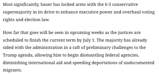 AaronBlake's tweet photo. A must-read from @JoanBiskupic on how the Supreme Court has treated Trump's solicitor general, D. John Sauer --> https://t.co/ZsNIPwCyNG