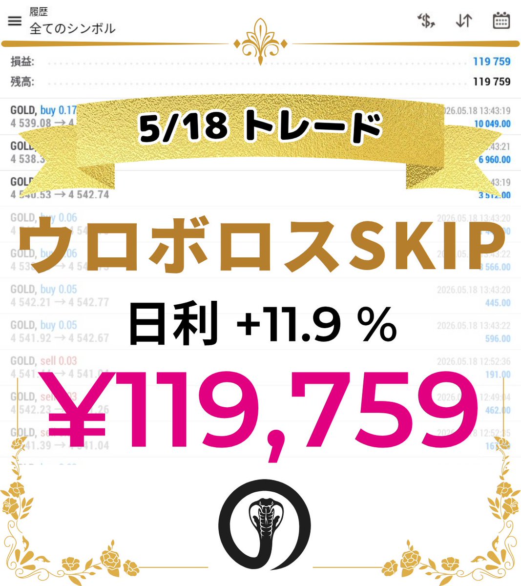 レオル|Leonidasグループ最高責任者/自動売買EA/ドル円/GOLD/XAUUSD tweet media