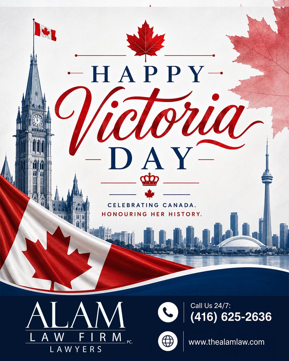 AlamLawOffice's tweet photo. Happy Victoria Day from all of us! 🇨🇦☀️

..
#VictoriaDay #HappyVictoriaDay #LongWeekend #CanadaCelebrates #VictoriaDayWeekend https://t.co/6SLONlZbH7
