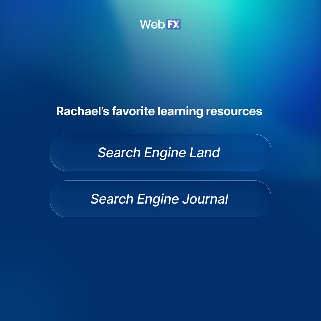 webfx's tweet photo. Meet Rachael — Susquehanna University grad, communication all-star, and expert digital marketer.

In her role, Rachael serves as the main point of contact for her clients and their digital marketing strategies, ensuring that they see growth from their WebFX partnership. 

Whether managing SEO, AI SEO, or PPC campaigns, she loves diving into all things marketing.

What does Rachael love most about her role?

🗣️ "The opportunity to work with and create meaningful business impact for clients in diverse industries located across the country."

Get to know more about Rachael right here. 👇