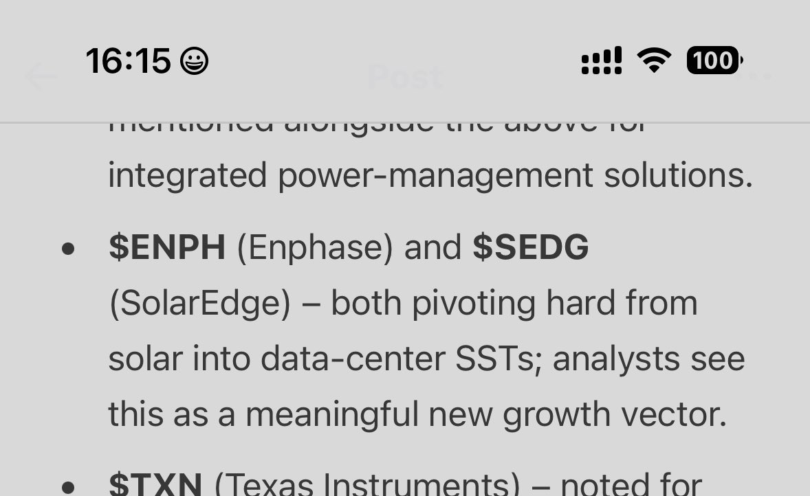 Trader685's tweet photo. @TheProfInvestor This is the catalyst in @Insane_investor interview with Chris barber he mentions $ENPH and $SEDG as developing SST which are the hype that is fueling the power semis run https://t.co/3jo1vepFhg