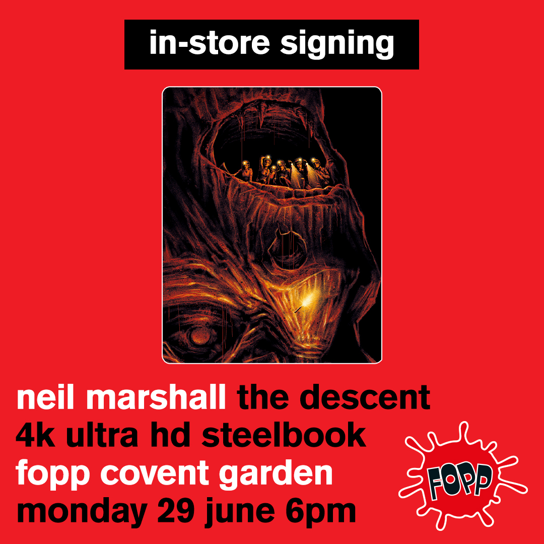 FOPPofficial's tweet photo. Celebrating the release of The Descent on 4k UHD Steelbook, the Director Neil Marshall will be meeting fans to sign copies at the store below:

FOPP Covent Garden - Monday 29 June - 6:00pm

Click here to attend: https://t.co/A09xavAy8J https://t.co/GFEaKU1zag