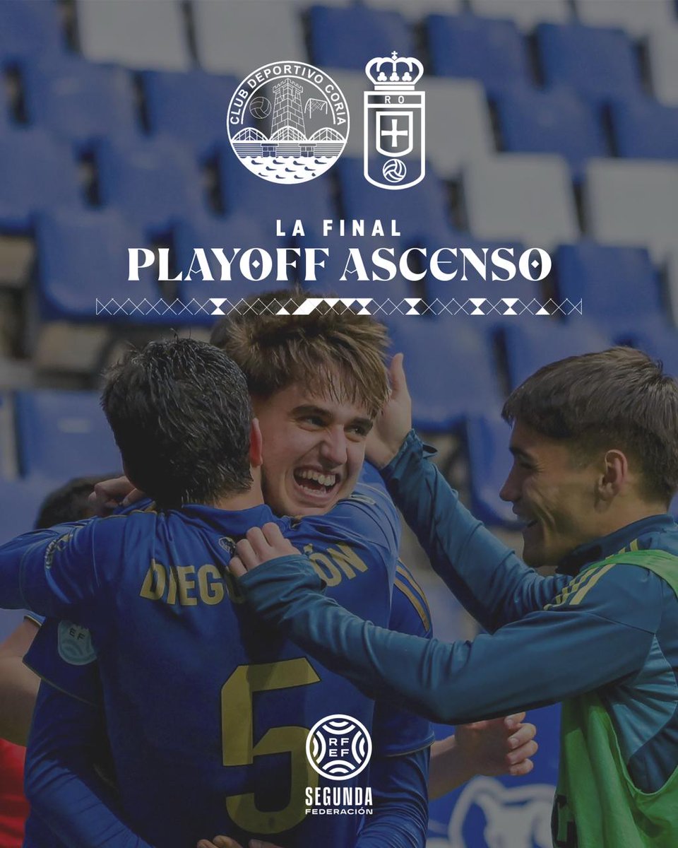 RealOviedo's tweet photo. El #RealOviedoVetusta se medirá al @CDCORIA en la final del playoff de ascenso a #PrimeraFederación 

👉🏼 La ida se disputará el 23-24 de mayo y la vuelta el 30-31

📲 https://t.co/09g1IoHaQY

@Cantera1926
#RealOviedo 🔵⚪️ https://t.co/xrPA3kSjae