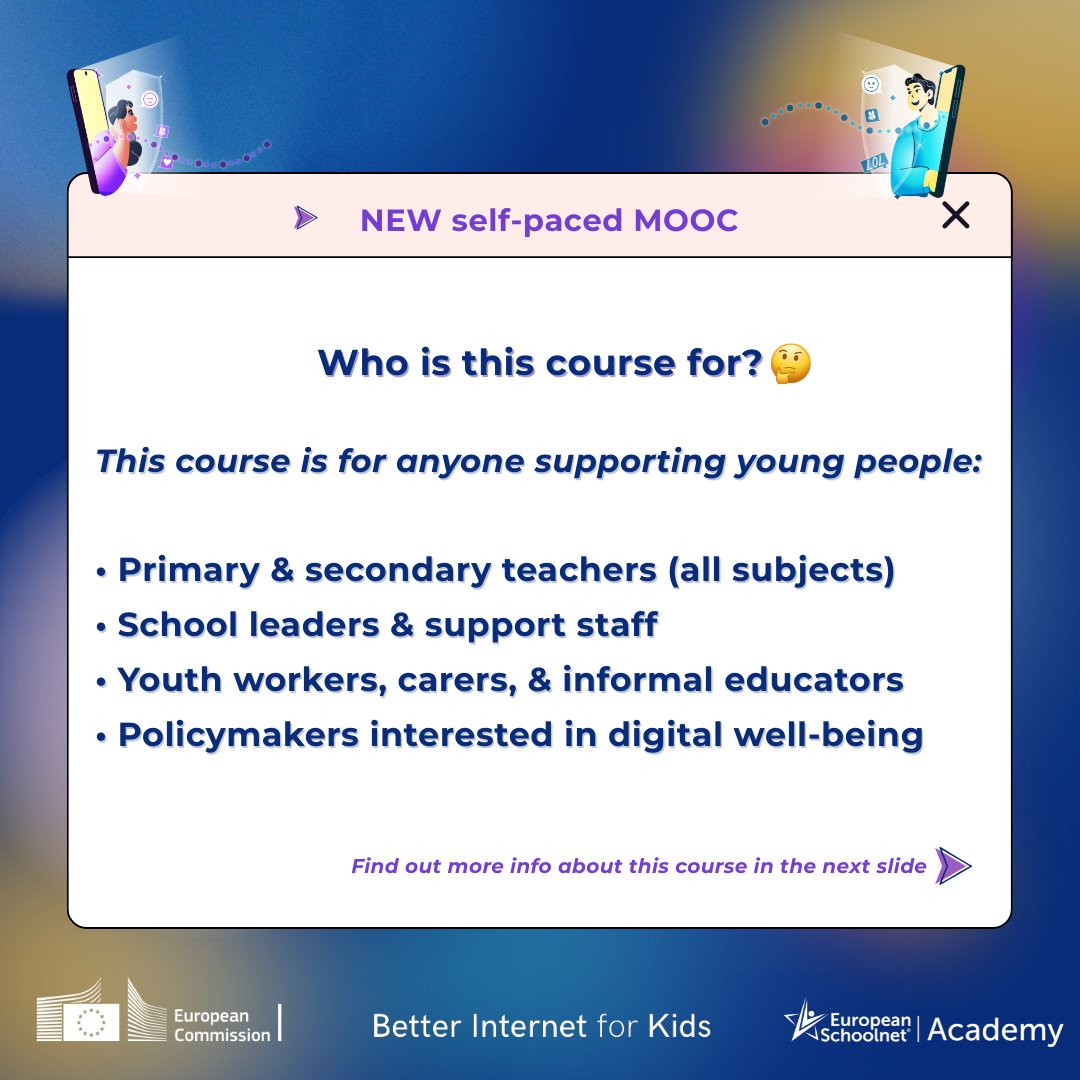 Insafenetwork's tweet photo. #MOOC for teachers on healthy online relationships is now fully self-paced: 
🕐 No deadlines. 
📱 4 focused modules. 
💡 Real classroom tools

Start learning today 👉 https://t.co/dwLOg6FiTT

#OnlineSafety #BIKMOOC #DigitalCitizenship #TeacherPD https://t.co/7y58xbr3Tj