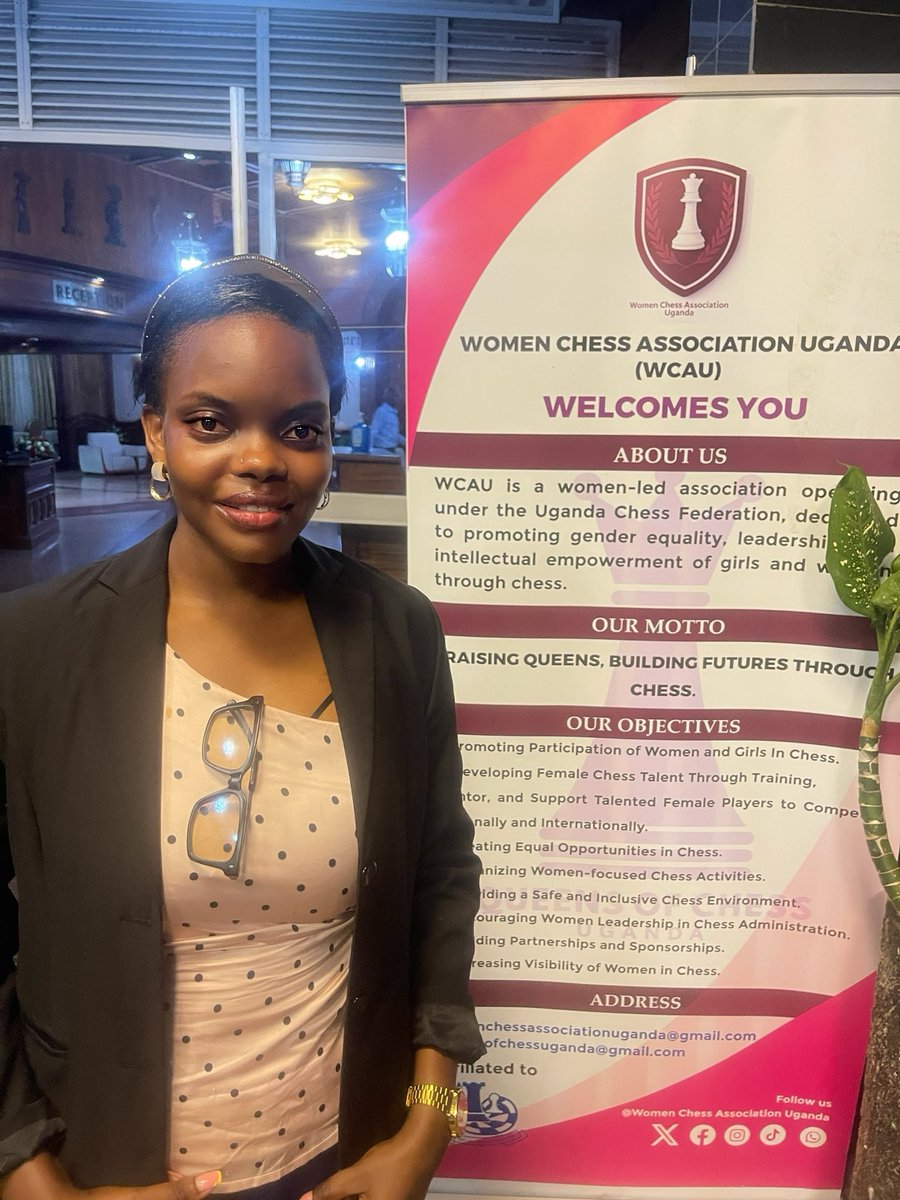 ShebaValentine's tweet photo. Paid a courtesy visit to the Africa Youth Chess Championship happening in Entebbe Uganda and it was wonderful seeing Women Chess Association Uganda  @UgChessWomen visibly represented ♟️✨🤍 https://t.co/mX3fs15Evf