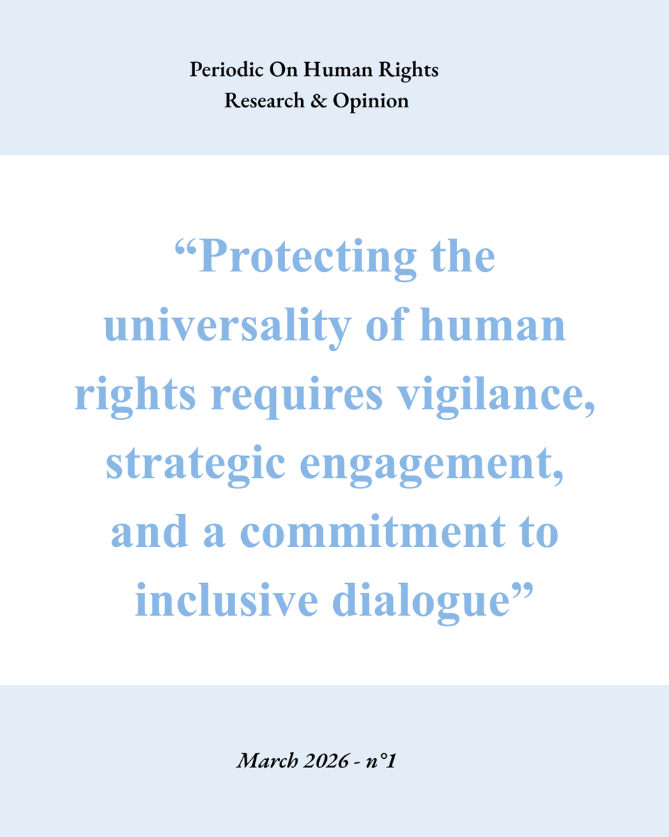 GCHRAGD's tweet photo. A key reflection from the first edition of the Human Rights Chronicle.
At a time of growing geopolitical fragmentation, protecting the universality of human rights requires not only commitment, but also strategic and inclusive engagement.
Read more in issue no. 1! https://t.co/UiN1En4PQn