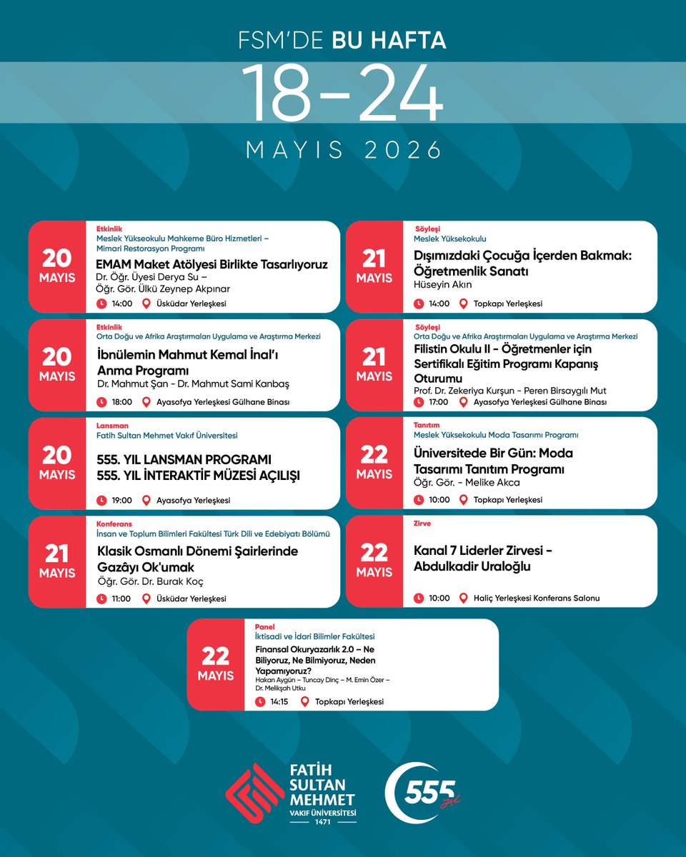 Fatih Sultan Mehmet Vakıf Üniversitesi tweet media