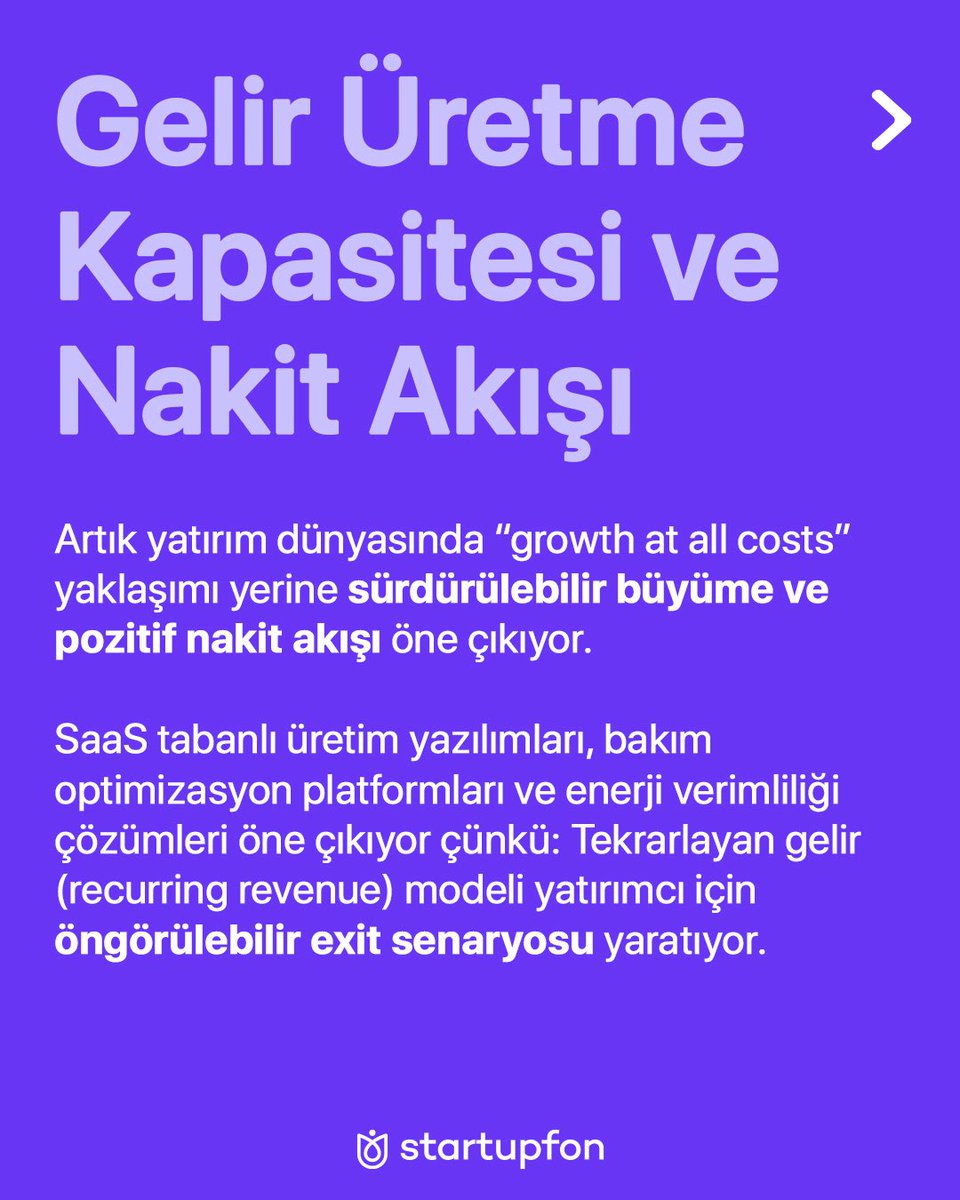 startupfon's tweet photo. Sanayi teknolojilerinde exit rotası: Stratejik satın almalar (M&A) ve sürdürülebilir nakit akışı. 
 
Özellikle enerji dönüşümü ve operasyonel verimlilik sunan SaaS çözümleri, yatırımcılar için en öngörülebilir ve çıkış senaryolarını oluşturabiliyor.
 
1️⃣ Endüstri 4.0'da halka arzdan ziyade satın alma ve birleşmeler ön planda. Yazılım ve otomasyon çözümleri yatırımcının radarında. 
2️⃣ "Her ne pahasına büyüme" devri kapandı. Artık sürdürülebilir gelir modelleri ve öngörülebilir nakit akışı yatırımcı için en büyük çekim merkezi. 
3️⃣ 1,7 trilyon dolarlık enerji yatırımı pastasından pay alan girişimler için exit kapılarının açılma ihtimali artabilir.
 
#Startupfon #OrtakYatırımPlatformu #VentureCapital #YatırımEkosistemi #StartupfonFırsatları