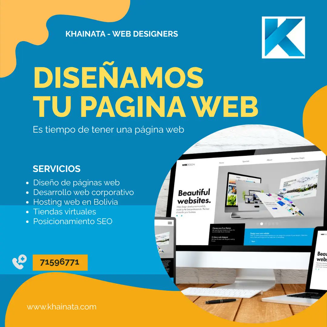 Diseño páginas Web | Khainata | Hosting Bolivia tweet media