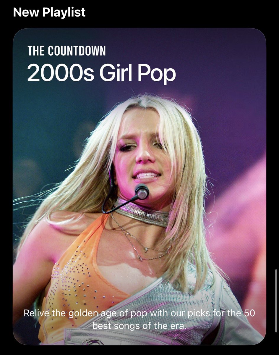 breatheonmiley's tweet photo. Britney Spears is the face of Apple Music’s 2000s Girl Pop countdown, featuring the greatest songs of the decade https://t.co/5SI8UtvvOC