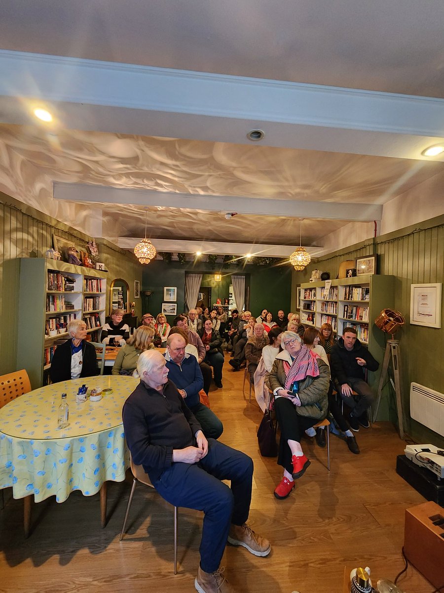 MeathIPSC's tweet photo. Thank you to Lubnah @BADIL_Center for sharing experience of life under military occupation &amp; right under international law for self determination &amp; return to their homeland The Irish Government sanction of Israel
Thanks to Colette for music &amp; The Bookmarket for hosting 
@ipsc48 https://t.co/sBryU3Wx8G