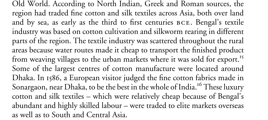 Fateh_E_Bangla's tweet photo. Greek, Roman and North Indian sources documented Bengal's textiles from 300 BCE. In 1586 a European confirmed Dhaka's cotton was the finest in the entire subcontinent. Pliny complained Bengal muslin drained the Roman economy. Bangladesh was the textile capital of the world for over 2000 years.

#History #AncientRome #Bangladesh #SilkRoad #HistoryFacts #AncientTrade  #WorldHistory #Pliny #Muslin