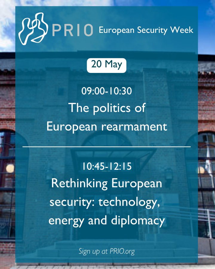 PRIOresearch's tweet photo. Join us this week for PRIO's first European Security Week - our next events take place on Wednesday! https://t.co/fgiItSM3D9