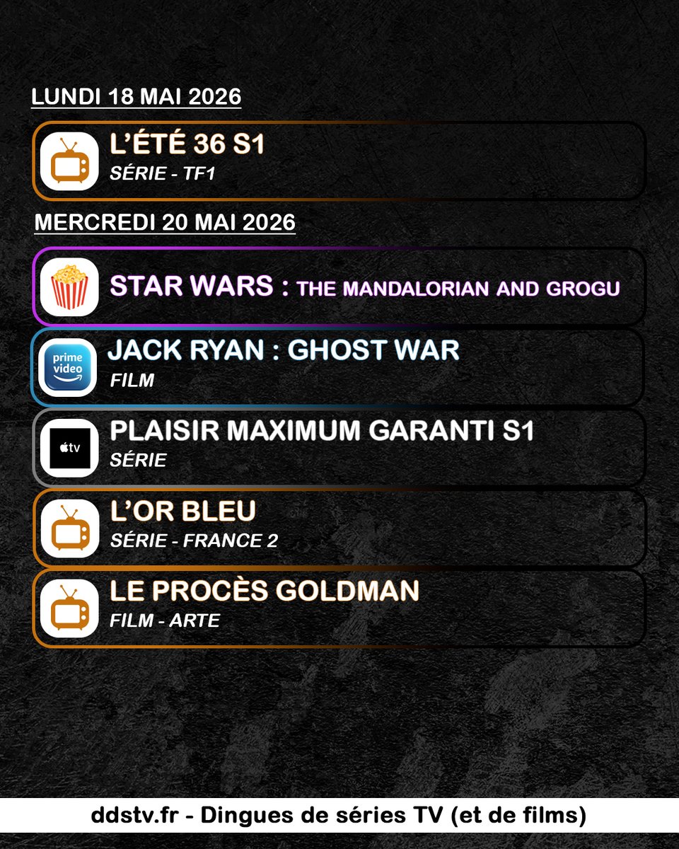 DDSTVforum's tweet photo. On est lundi donc voici le programme de la semaine https://t.co/FpnZlri78v